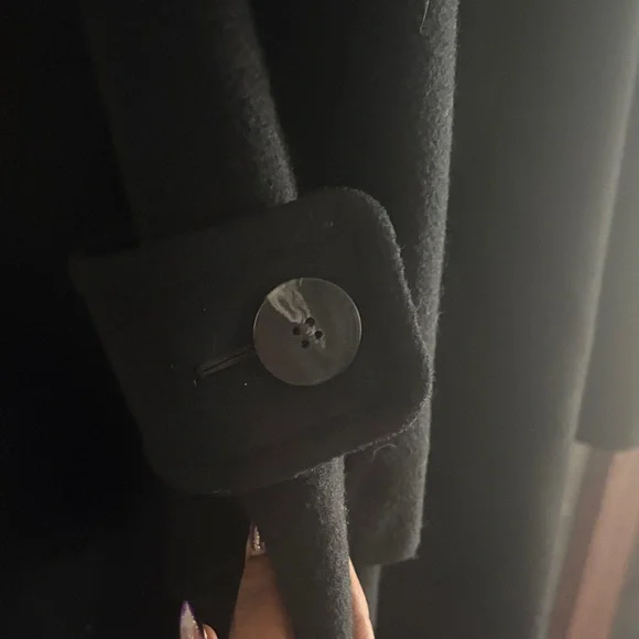 Saks Fifth Avenue Black Pea Coat - Picture 4 of 5